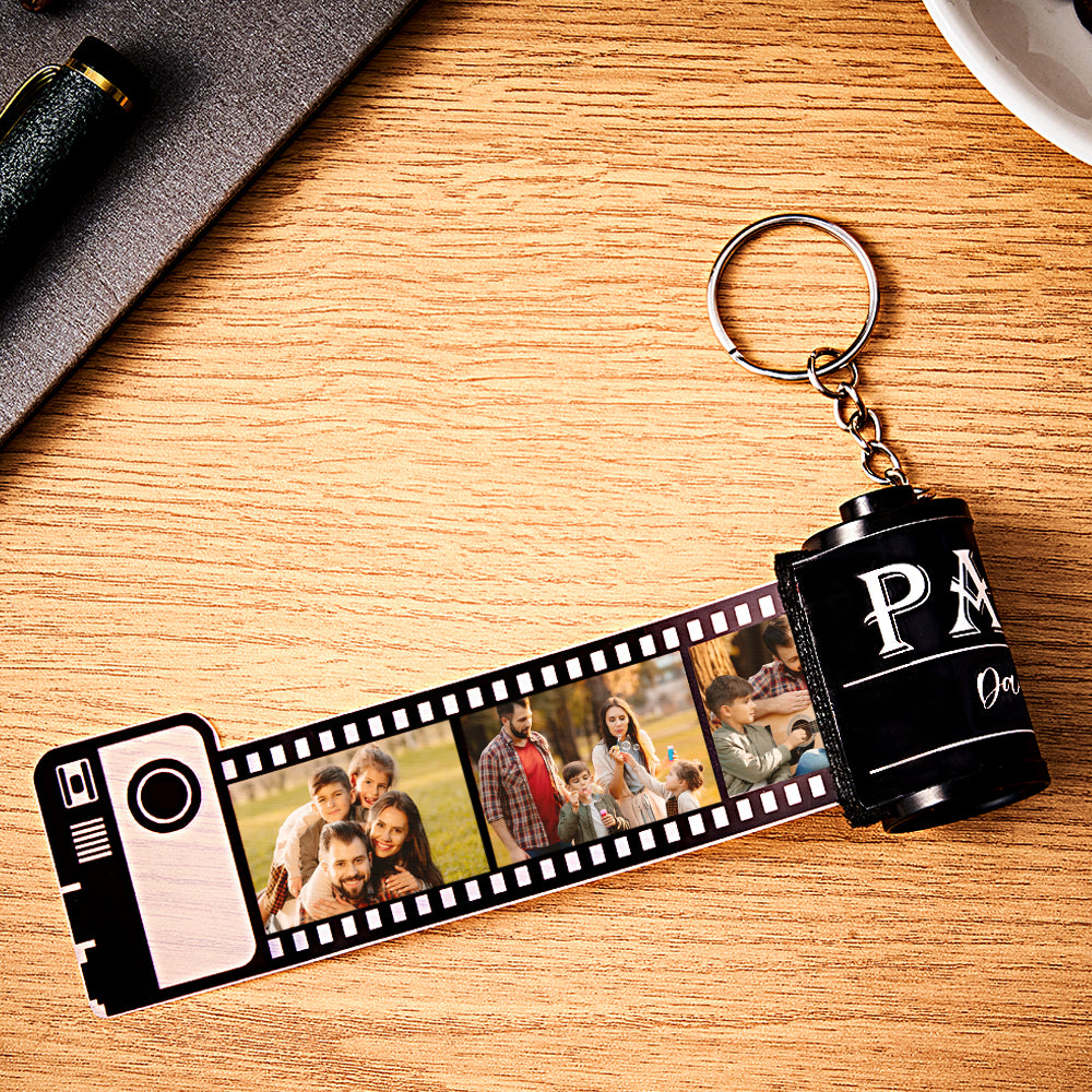 Custom Photo Film Roll Keychain With Text Memory Camera Keychain