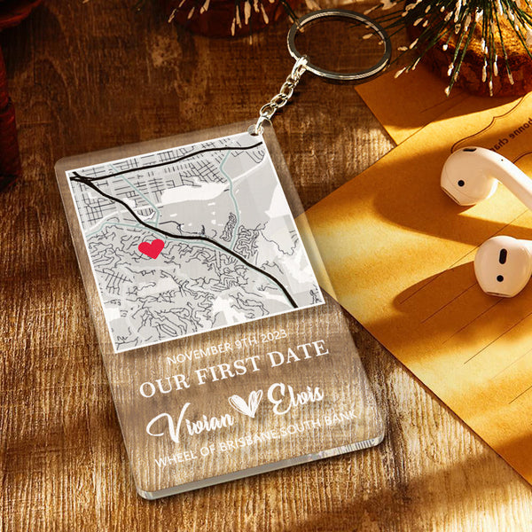 Personalized Our First Date Location Plaque Map -  Israel